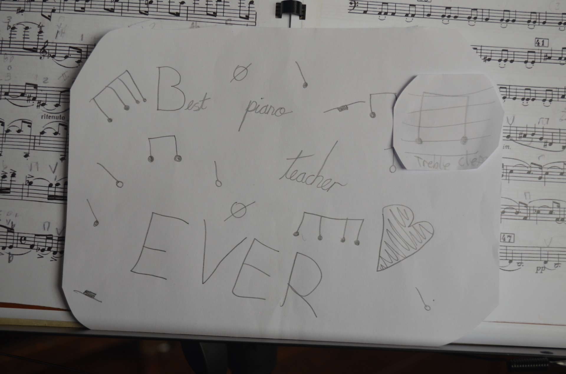 My pupil had made this for me when she came for her lesson yesterday!